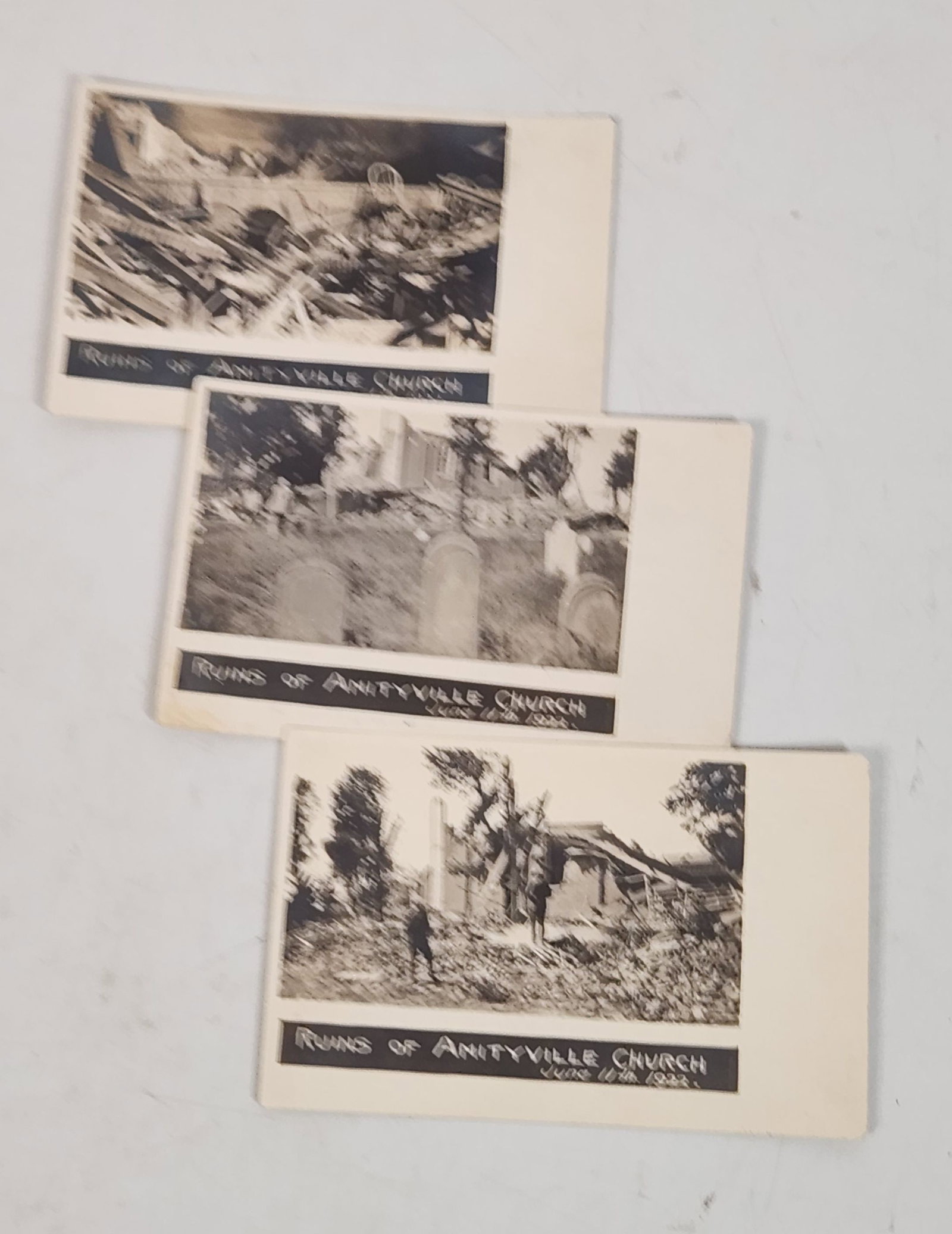 Vintage Amityville Church Tornado Postcards (3) (1 of 6)