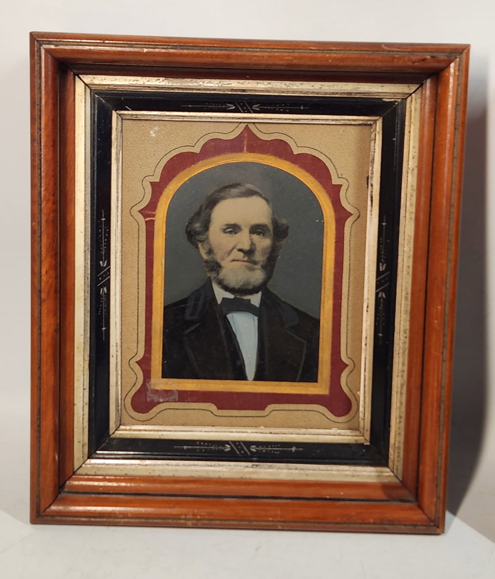 Framed Full Plate Hand Tinted Tintype Photos - Man and Woman - Set of 2 (1 of 8)