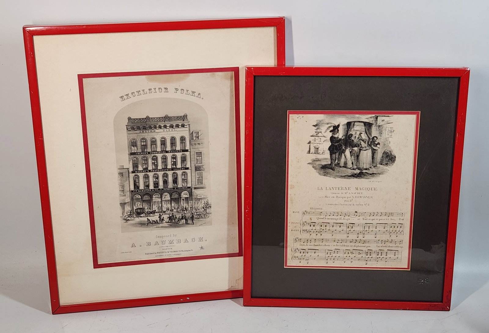 Framed Sheet Music Prints - Excelsior Polka & La Lanterne Magique (1 of 14)