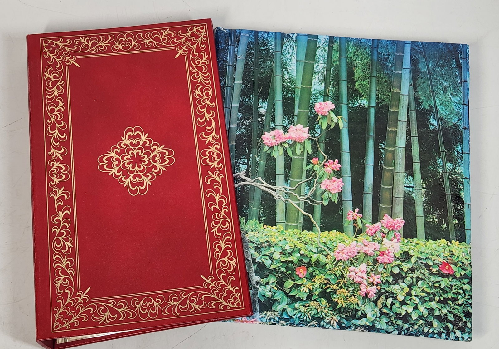(2) Vintage Photo Albums - Red with Gold Trim and Floral (1 of 12)