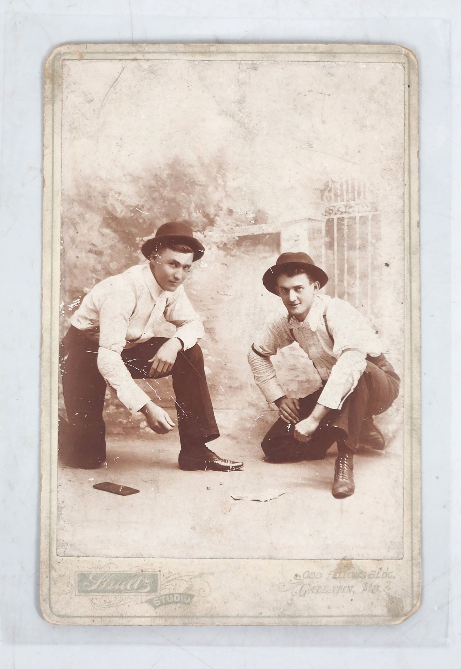 Young Gamblers Shooting Craps Cabinet Photo Dice (1 of 7)