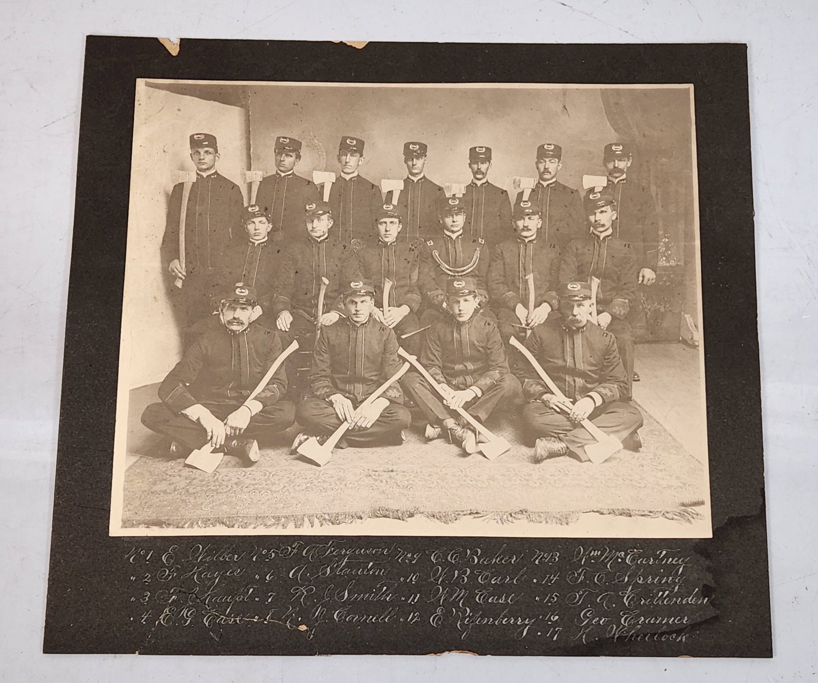 Antique Mounted Photograph of Fireman's Brigade (1 of 10)