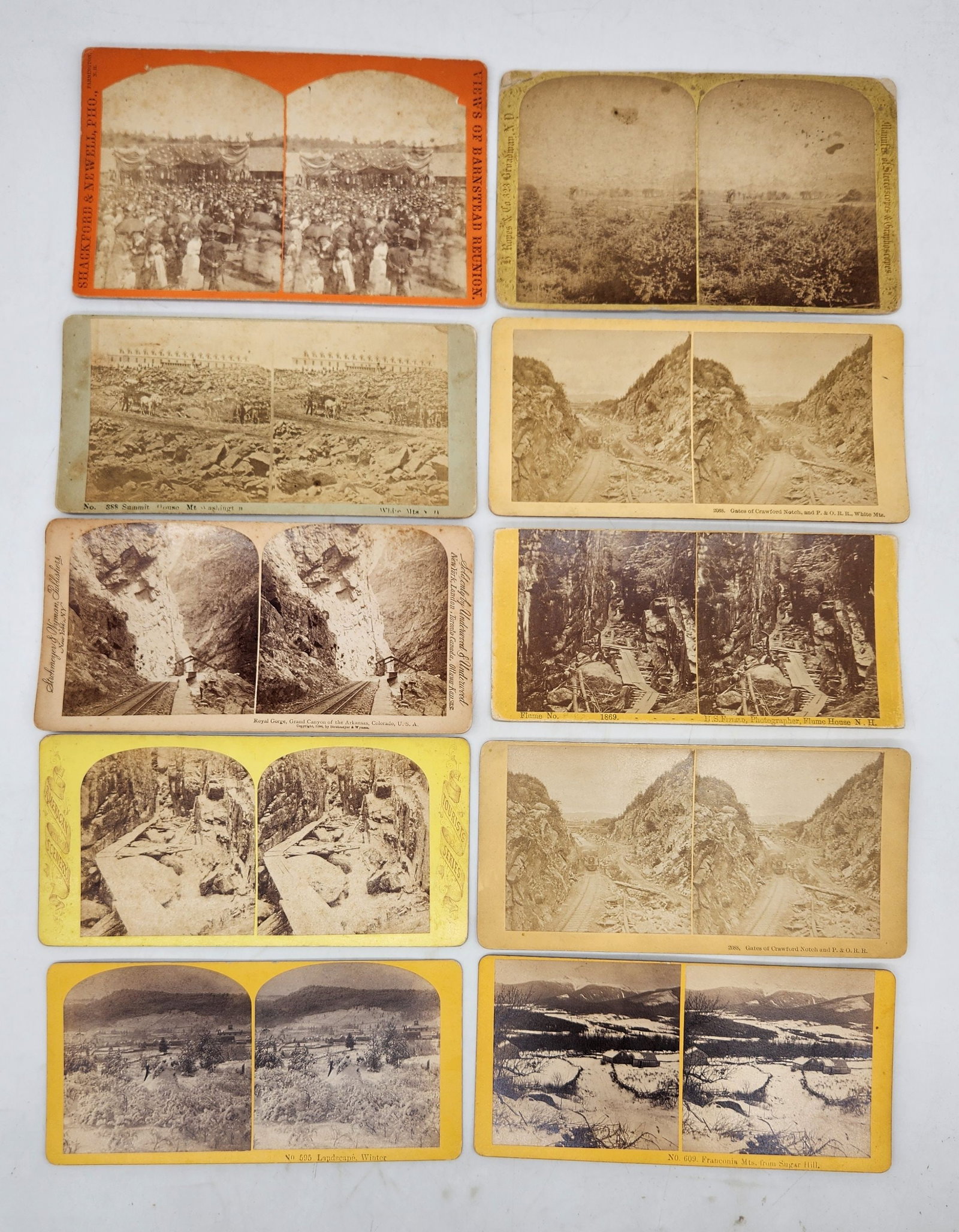 Antique Stereoview Cards - White Mountains & Saratoga, NY - Lot of 50 (1 of 5)