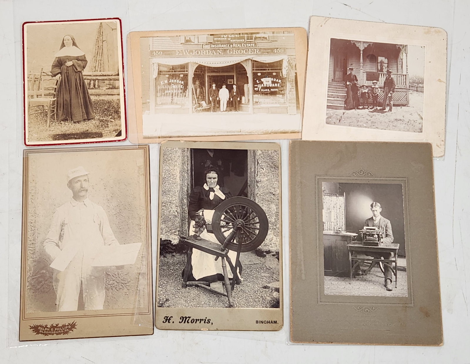 Occupational Cabinet Photo lot Telegraph Hardware Store Nun (1 of 6)