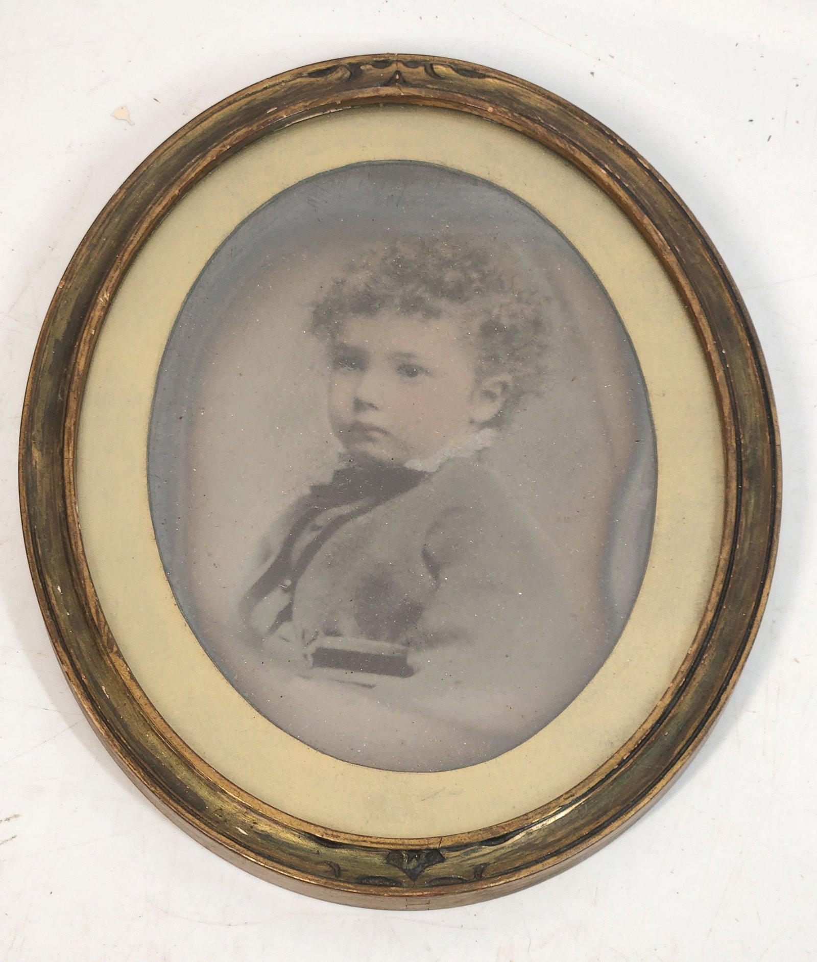 Antique Framed Photos - Boy & Woman Portraits, Oval Frames, Set of 2 (1 of 11)