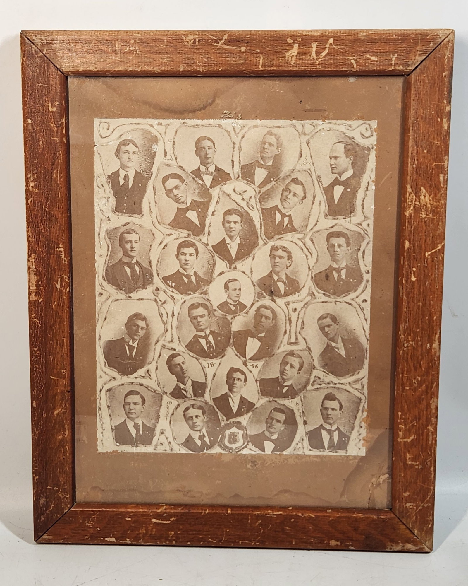 Antique Framed 1896 Composite Photograph of 21 Men (1 of 8)