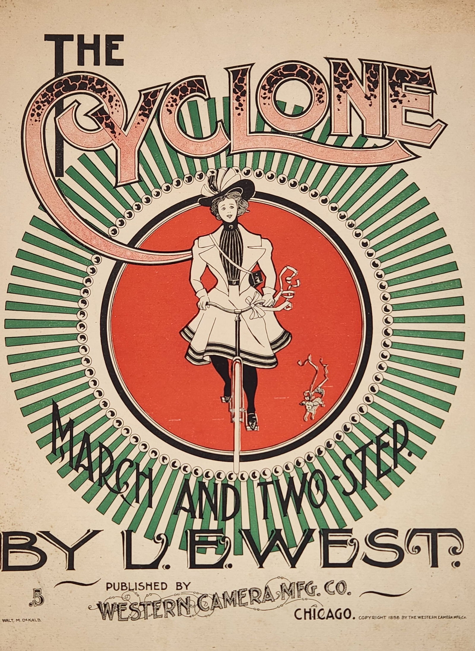 Vintage Cyclone March Sheet Music & Western Camera MFG. Pamphlet (1 of 5)