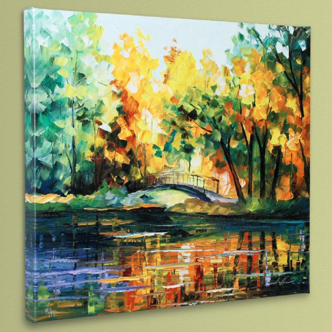 To Walk Alone by Afremov, Leonid: Leonid Afremov's masterful use of color and texture make his paintings unique collectibles that are sure to brighten any wall. "To Walk Alone" is a limited edition giclee on stretched canvas, numbered