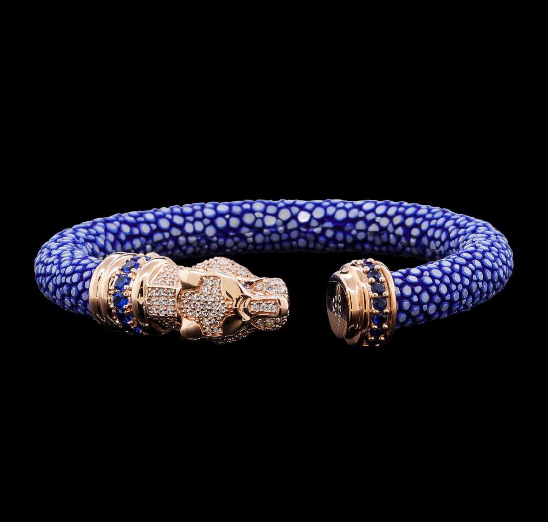 Cozmo Sterling Silver Crystal Panther Cuff Bracelet: One Cozmo Sterling Silver Crystal Panther Cuff Bracelet.