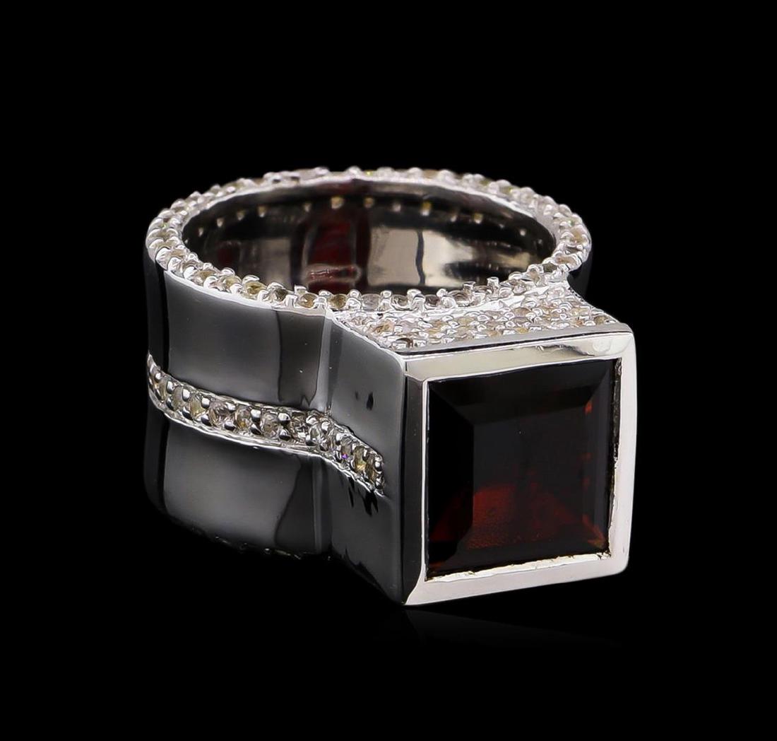 Crayola 4.20 ctw Garnet and White Sapphire Ring - .925: From the brand whose products have inspired creative expression for more than 110 years comes this beautiful ring by Crayola. This stunning piece of jewelry reflects the image and colorful personality