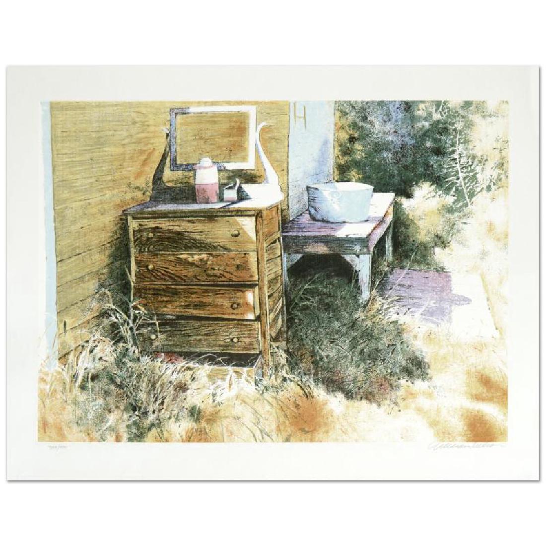 Still Life by Shack by Nelson, William: "Still Life by Shack" is a limited edition serigraph on paper by William Nelson, numbered and hand signed by the artist! Measures approx. 28.5" x 22" (with border); 26" x 18.5" (image).