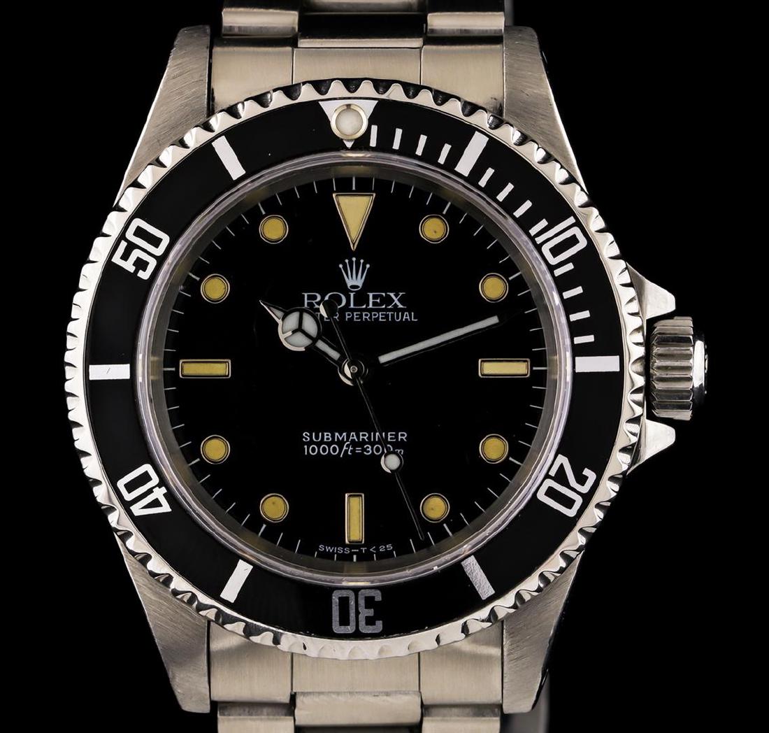 Rolex Stainless Steel Submariner Men's Watch: One gents, hand crafted & machine milled Rolex Stainless Steel Submariner model wristwatch electronically tested, Case: 39mm oyster, Water Resistant: 300 meters / 1000 feet, Crown: twin lock with logo