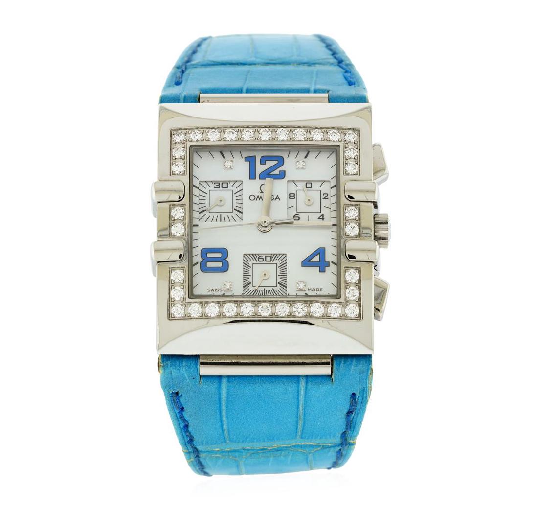 Omega Stainless Steel Diamond Constellation Quadra: One, Omega Constellation Quadra wristwatch electronically tested, stainless steel Rectangular Case: 34 x 28mm, Water Resistant: 30 meters / 100 feet, Case Back: displays the Cupola of the Geneva obser