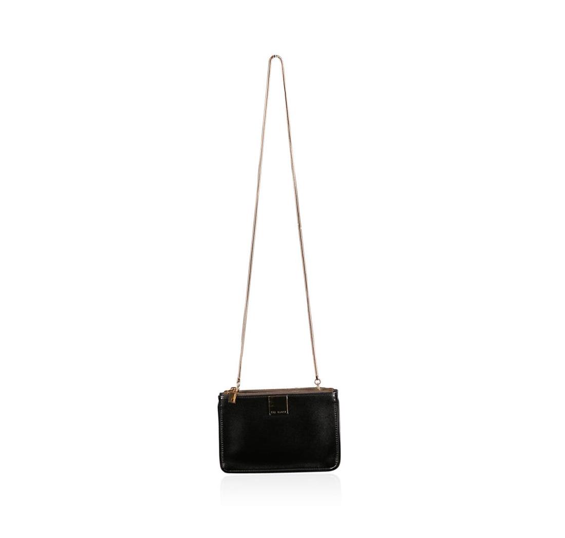 Ted Baker Gunmetal Convertible Crosshatch Crossbody: New with tags Ted Baker Crosshatch Crossbody Bag. It is from Ted Baker Accessories Collection. Color Gunmetal. Ted Baker branding, double zip fastening, removable shoulder chain strap in gold, printed