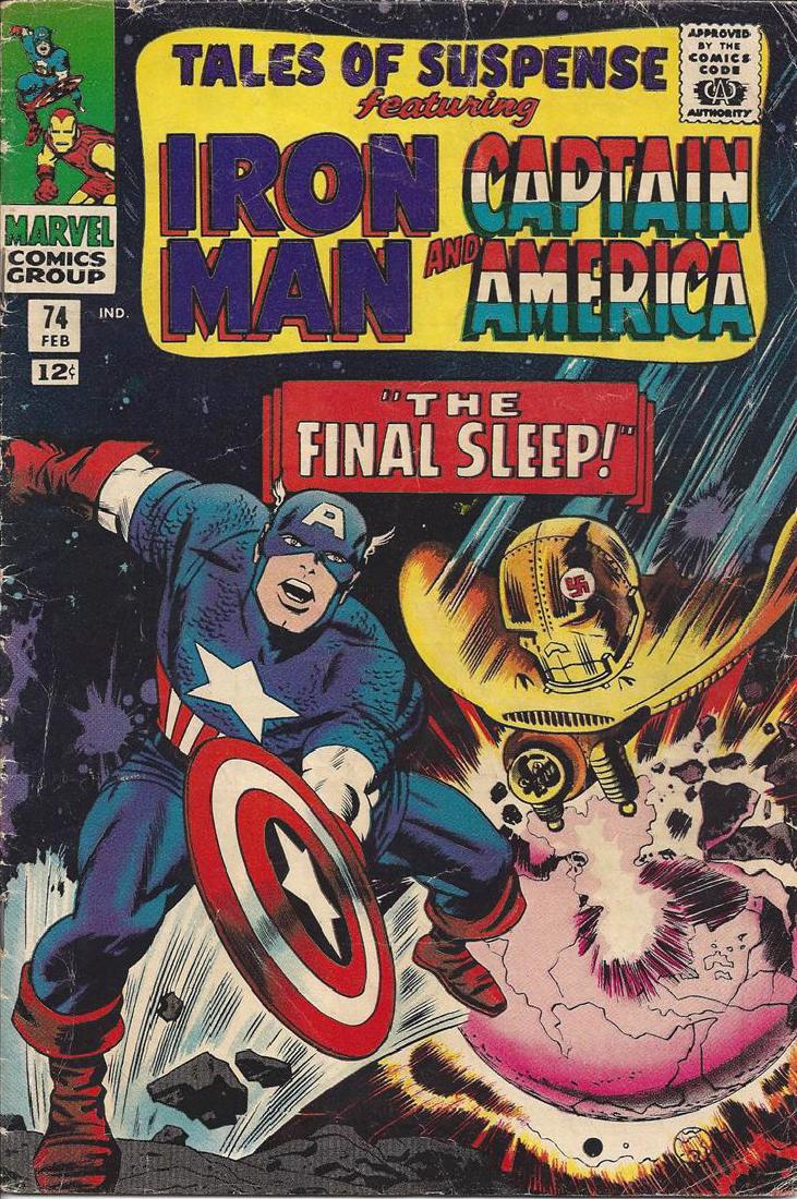 Tales of Suspense featuring Iron Man and Captain: One copy of Tales of Suspense featuring Iron Man and Captain America #74, "The Final Sleep!". The comic was written by Stan Lee with art by Gene Colan and Jack Abel
