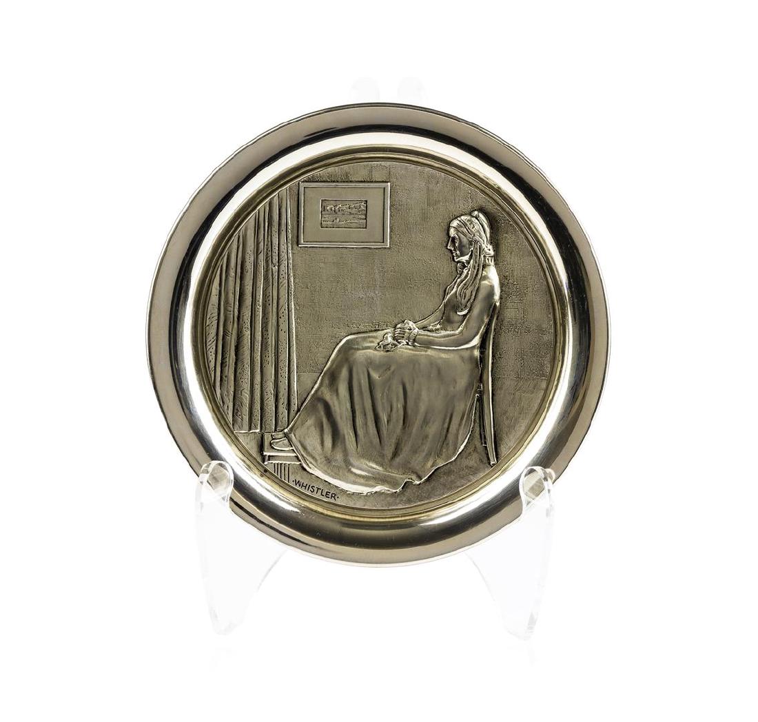 Sterling Silver George Washington Mint 1972 Mother's: This is a 1972 first annual George Washington Mint Mother's Day sterling silver plate featuring artist Whistler's mother. The plate is in vintage condition and measures eight inches.
