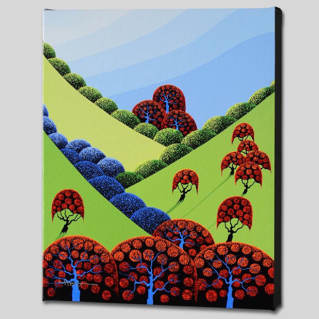 Autumn Fields Forever: Larissa Holt, a student of distinguished artist Eyvind Earle (1916-2000), uses bold colors and breathtaking scenery to create images of Nature in her own unique style. "Autumn Fields Forever" is a lim