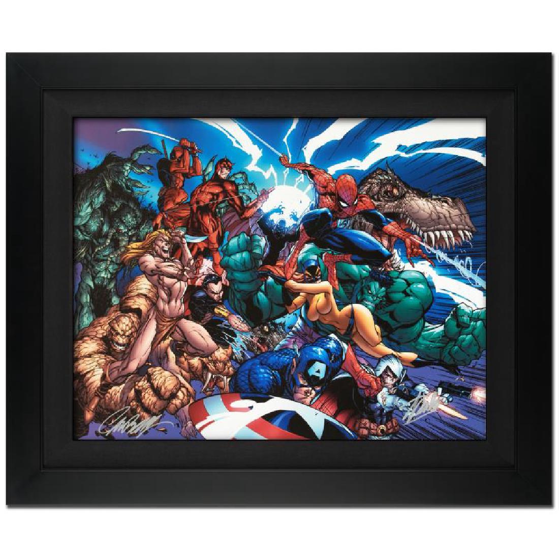 Marvel Comics Presents #1: A piece of comic book history, this limited edition, from original art by J. Scott Campbell, depicts Spider-Man, Captain America, Task Master, Hulk, Ka-Zar, Thing, Daredevil, Deadpool and Hellcat. Tho