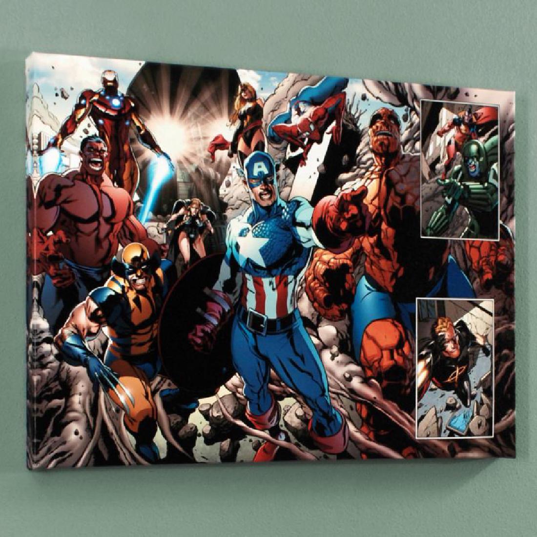 Earthfall #2: A piece of comic book history, this limited edition, from original art by Tan Eng Huat, depicts Iron Man, Red Hulk, Wolverine, Valkyrie, Ms.Marvel, Captain America, Thing, and Spider-Man. Named 'Best 