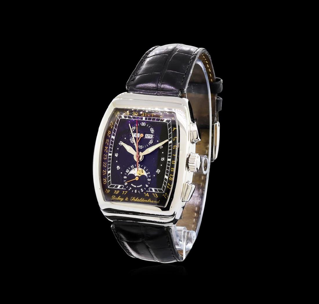 Dubey & Schaldenbrand Gran Chrono Astro Moon Phase: One, Dubey & Schaldenbrand Gran Chrono Astro Moon Phase wristwatch, electronically tested stainless steel, Case: 50mm x 38mm, Synthetic Sapphire Exhibition Case Back: secured by six set screws, engrav