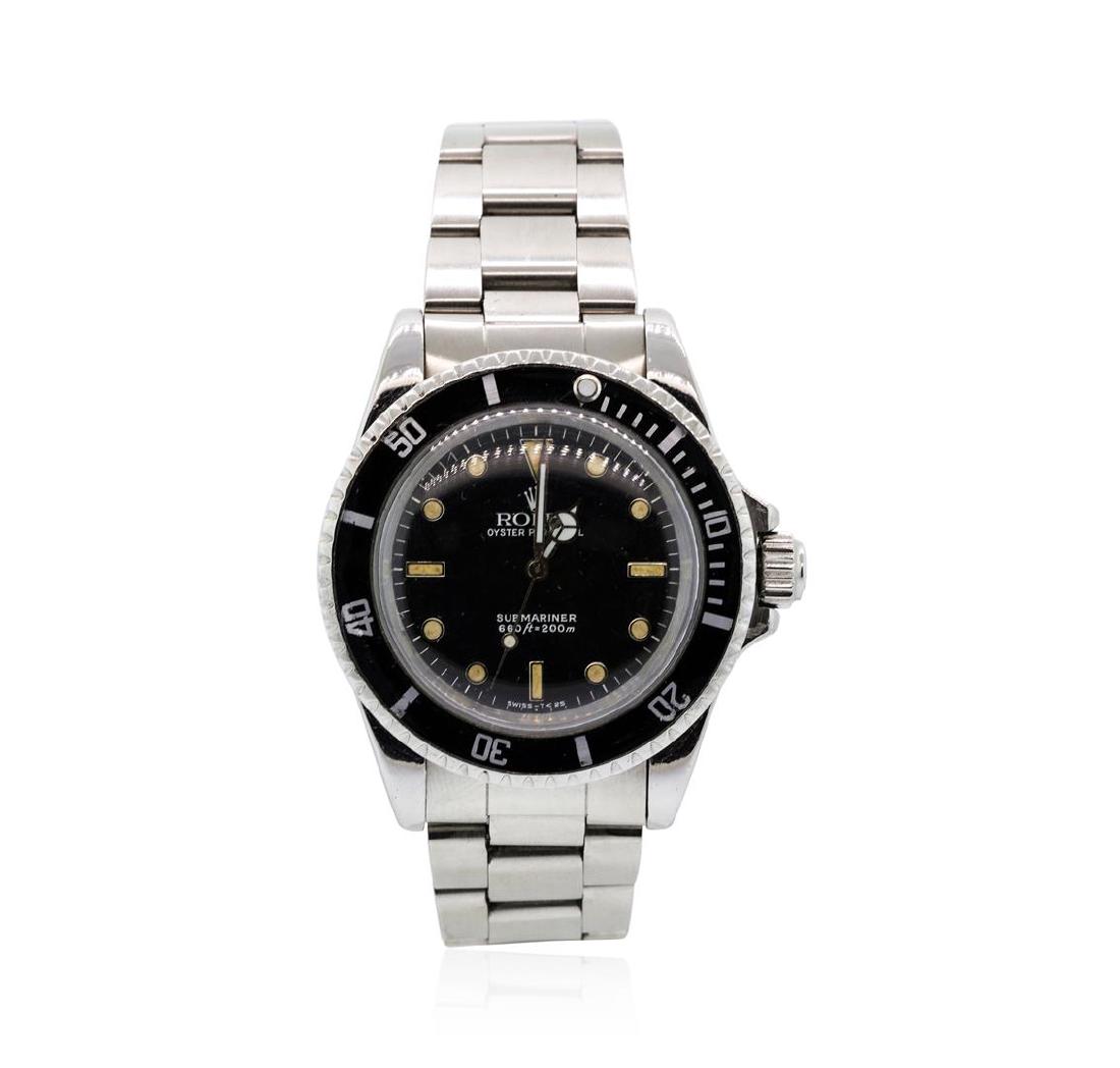 Rolex Stainless Steel Submariner Wristwatch: One, hand crafted & machine milled Rolex Stainless Steel Submariner model wristwatch electro-chemically tested.Case: 39mm oyster, factory specifications for Water Resistance: 660 feet / 200 meters, Ro