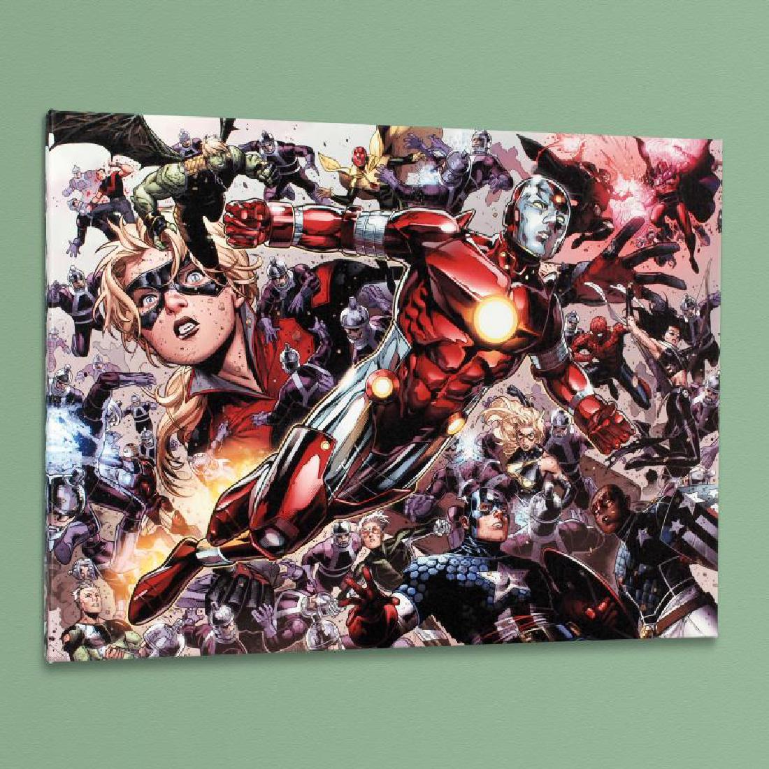 Avengers: The Children's Crusade #5: A piece of comic book history, this limited edition, from original art by Jim Cheung, depicts Hulkiling, Iron Lad, Stature, Ms. Marvel, Captain America, Spider-Man, Patriot, Hawkeye, and many other ma