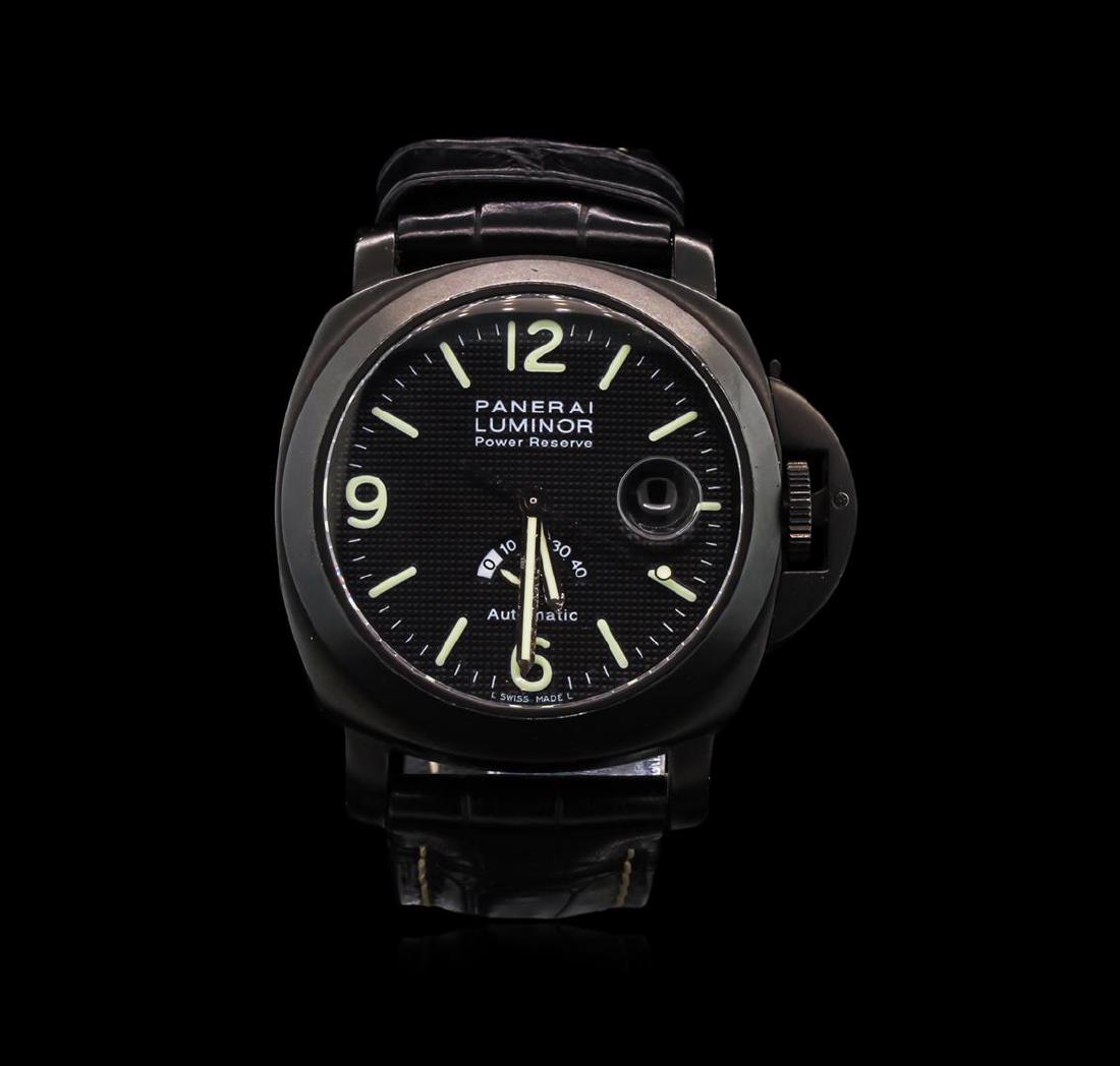 Panerai Luminor Power Reserve PVD Men's Watch: One, Panerai Luminor Power Reserve PVD wristwatch electronically tested stainless steel, Case: 43mm, PVD finish, water resistant to 300 meters / 1000 feet, Crown: set within the signature Panerai crow