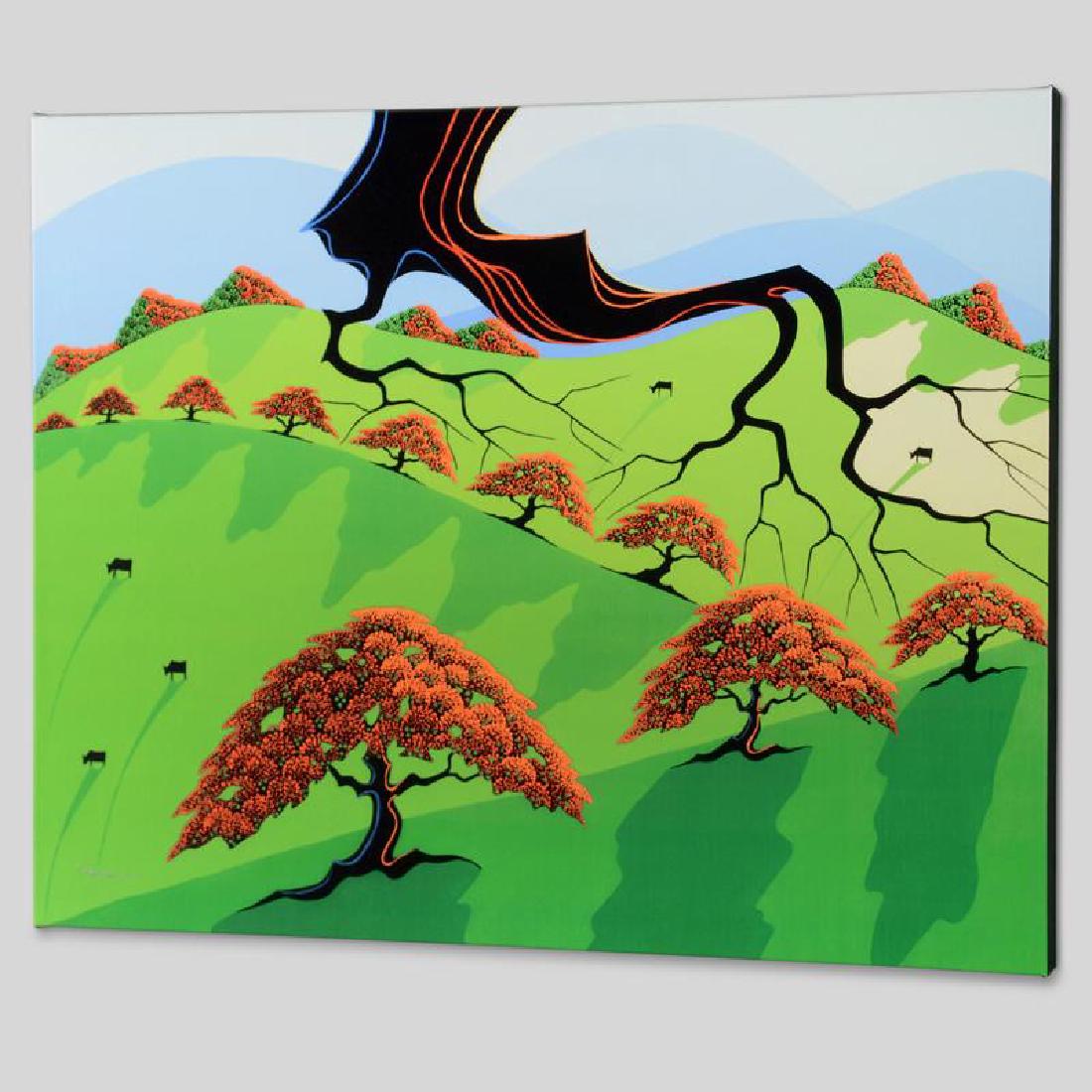 Fall Fields: Larissa Holt, a student of distinguished artist Eyvind Earle(1916-2000), uses bold colors and breathtaking scenery to create images of Nature in her own unique style. "Fall Fields" is a limited editio