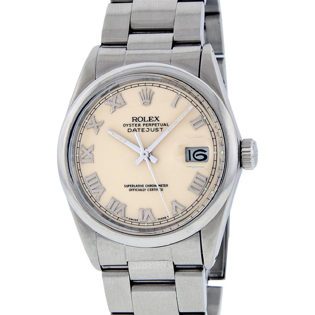 Rolex Stainless Steel DateJust Men's Watch: One Gents Rolex Stainless Steel Datejust Polished Bright with Satin Finish, Serviced & Electronically Tested, Stainless Steel Case: 36mm, Stainless Steel Crown, Bezel: Stainless Steel Smooth Bezel. Cr