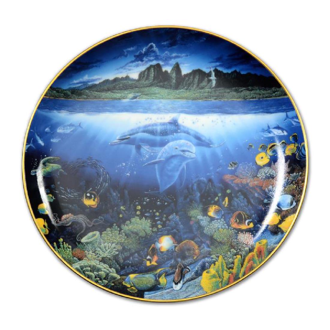 A Discovery off Anahola by Nelson, Robert Lyn: "A Discovery off Anahola" is a porcelain collectors plate from the Underwater Paradise edition, hand signed and numbered inverso by the artist Robert Lyn Nelson. These limited edition plates were issu
