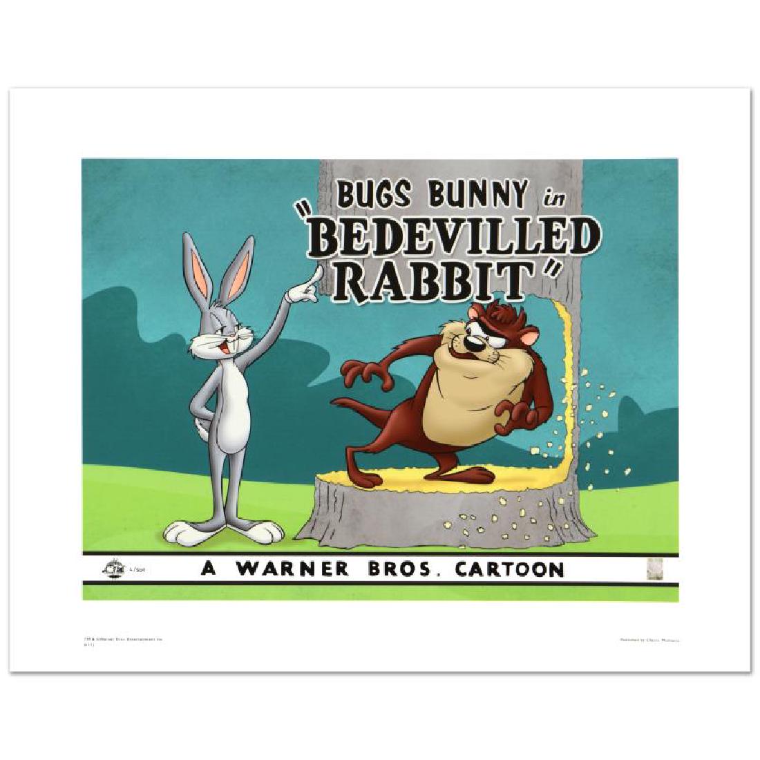 Bedevilled Rabbit by Looney Tunes: "Bedevilled Rabbit" is a limited edition giclee on paper from Warner Bros., numbered with hologram seal of Authenticity. This image was originally used as a "lobby card" displayed in theater lobbies t