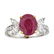 2.34 ctw Ruby and Diamond Ring - 18KT White and Yellow