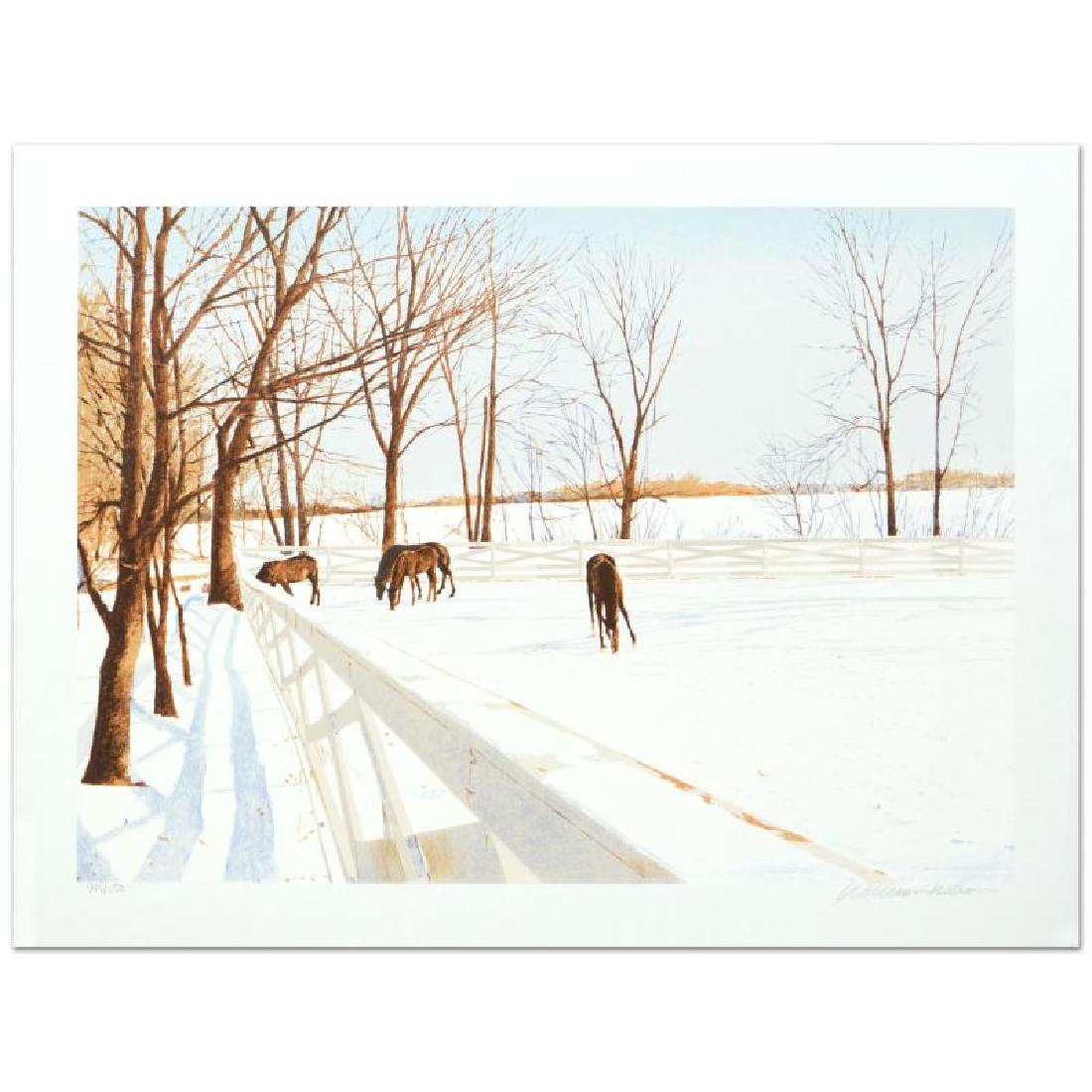 Winter Pasture by Nelson, William: "Winter Pasture" is a limited edition serigraph on paper by William Nelson, numbered and hand signed by the artist! Measures approx. 28.5" x 21.5" (with border); 25" x 18" (image).