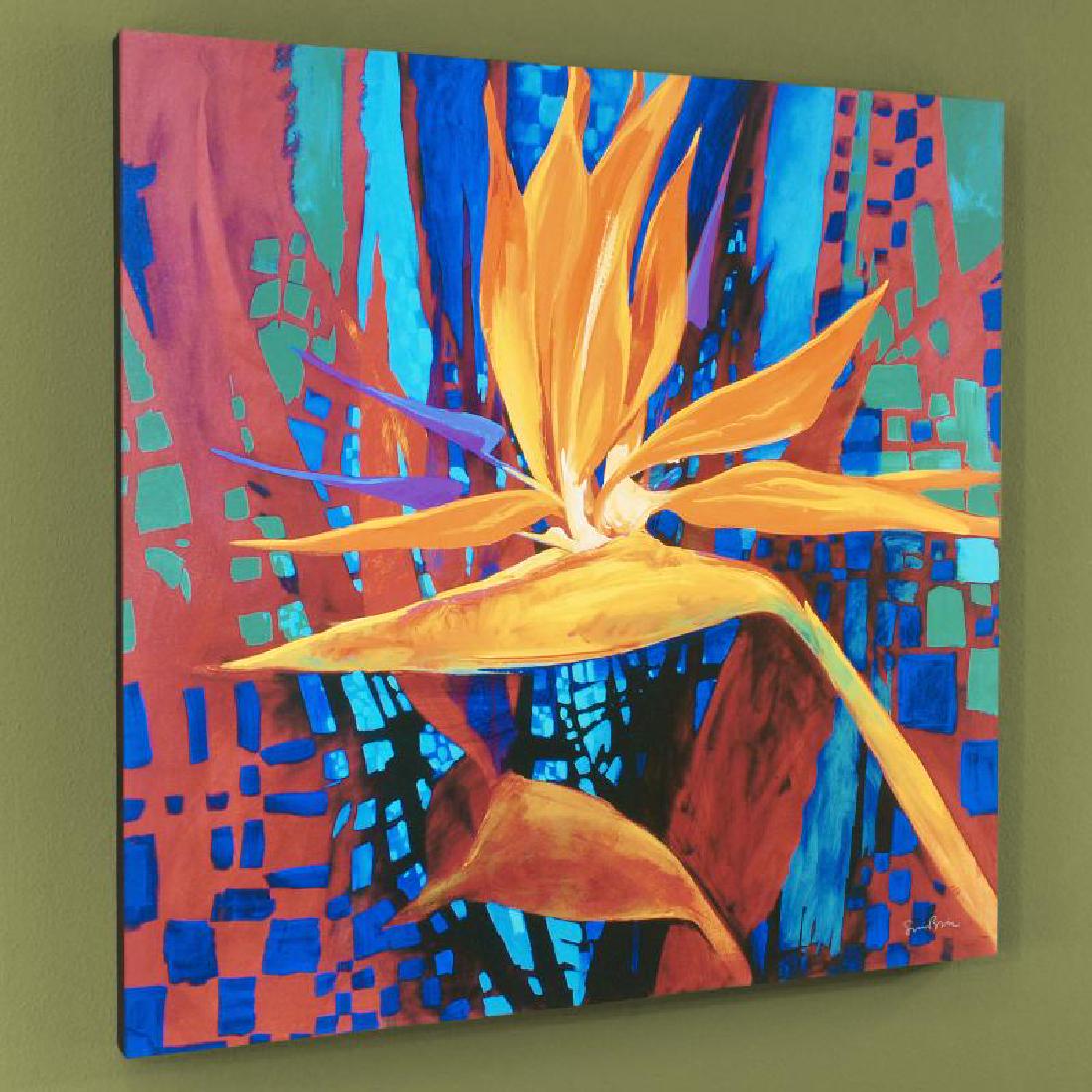 Bird of Paradise by Bull, Simon: "Bird of Paradise" is a limited edition giclee on canvas, numbered and bearing Bull's authorized signature. This piece comes gallery wrapped. Includes Certificate of Authenticity! Measures approx. 33"