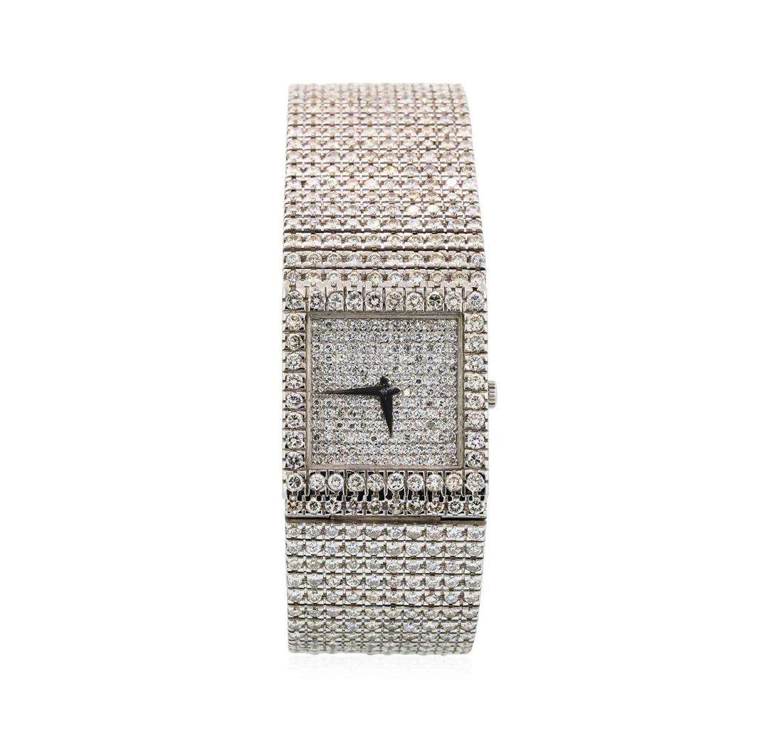 Vintage Piaget 18KT White Gold Diamond Watch: One, Vintage Piaget wristwatch electronically tested 18KT white gold, Integrated Case: 25 x 24mm, Swiss Hallmarked Case Back: secured by four set screws, engraved with the manufacturers name and ID nu