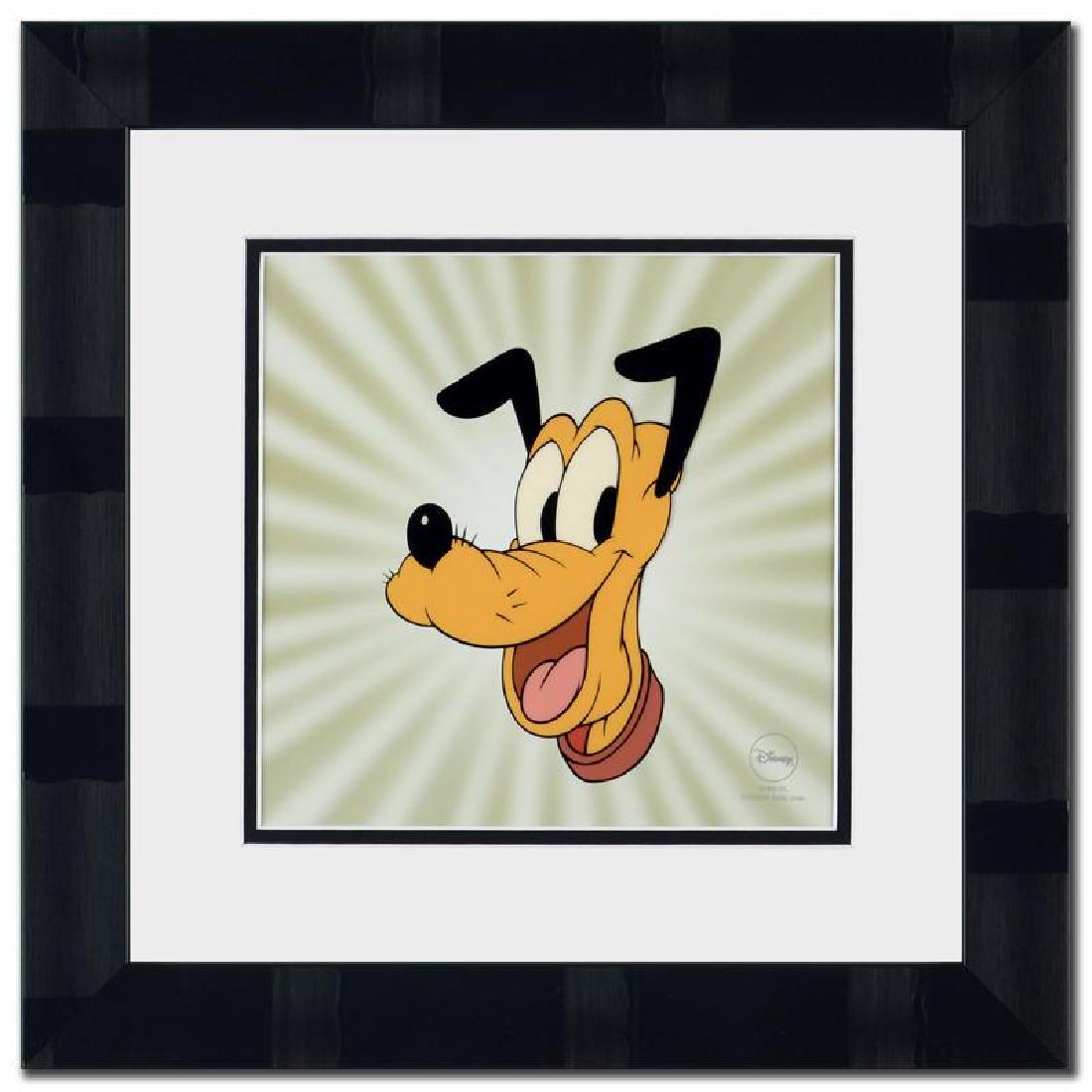 Here's Pluto by Disney: "Here's Pluto" is a limited edition sericel from a sold out edition by Disney, marked with the Disney logo! This piece comes framed and is ready to hang. Includes Certificate of Authenticity! Measures