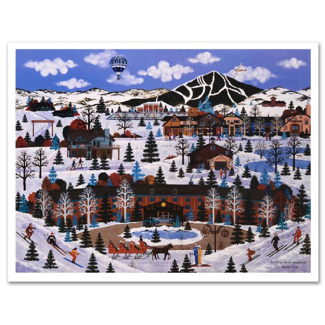 Sun Valley Winter Wonderland by Wooster Scott, Jane: Cozy, down-home images of a bygone era when life was simpler - this is the feeling captured in the creations of one of the world's most recognized artists. "Sun Valley Winter Wonderland" is a limited