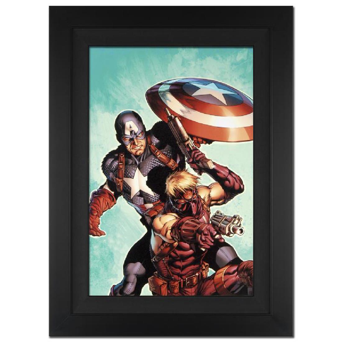 Ultimate Avengers #2 by Stan Lee - Marvel Comics: A piece of comic book history, this limited edition, from original art by Carlos Pacheco, depicts classic characters Captain America and Hawkeye. Pacheco first got attention in the United States for h