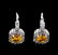 1.50 ctw Yellowish Orange Sapphire and Diamond Earrings