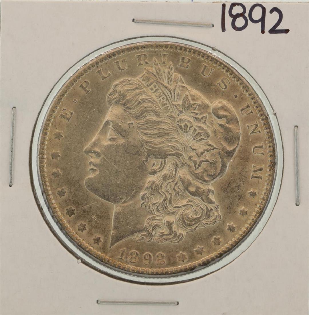 1892 $1 Morgan Silver Dollar Coin: One 1892 $1 Morgan Silver Dollar Coin.