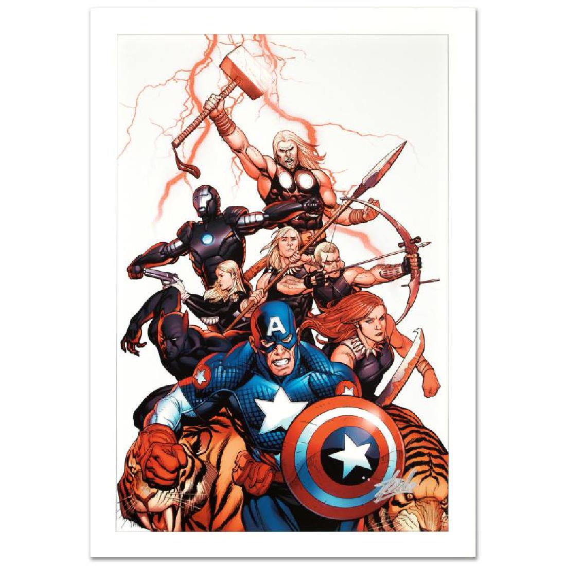 Ultimate New Ultimates #5 by Stan Lee - Marvel Comics: A piece of comic book history, this limited edition, from original art by Frank Cho, depicts Captain America, Thor, Hawkeye and Iron Man. A self-taught artist, Frank Cho has drawn issues of The New Av