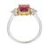 1.76 ctw Ruby and Diamond Ring - 18KT White and Yellow - 3