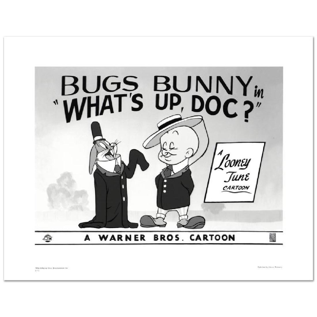 What's Up Doc #2 by Looney Tunes: "What's Up Doc #2" is a limited edition giclee on paper from Warner Bros., numbered with hologram seal of Authenticity. This image was originally used as a "lobby card" displayed in theater lobbies to
