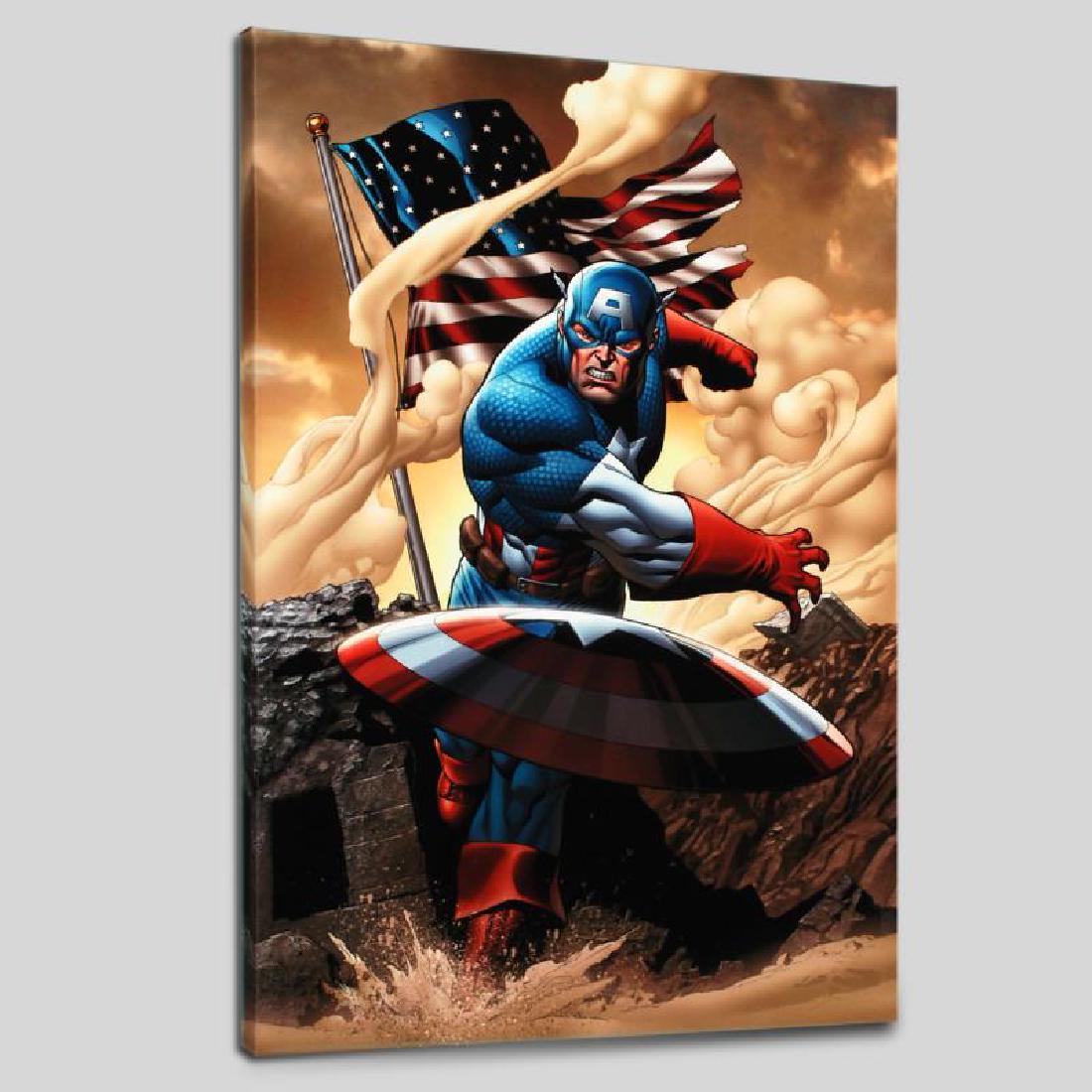 Marvel Adventures: Super Heroes #3 by Marvel Comics: A piece of comic book history, this limited edition, from original art by Clayton Henry, depicts an epic image of Captain America. Artistic from an early age, Clayton Henry often uses comic books as h