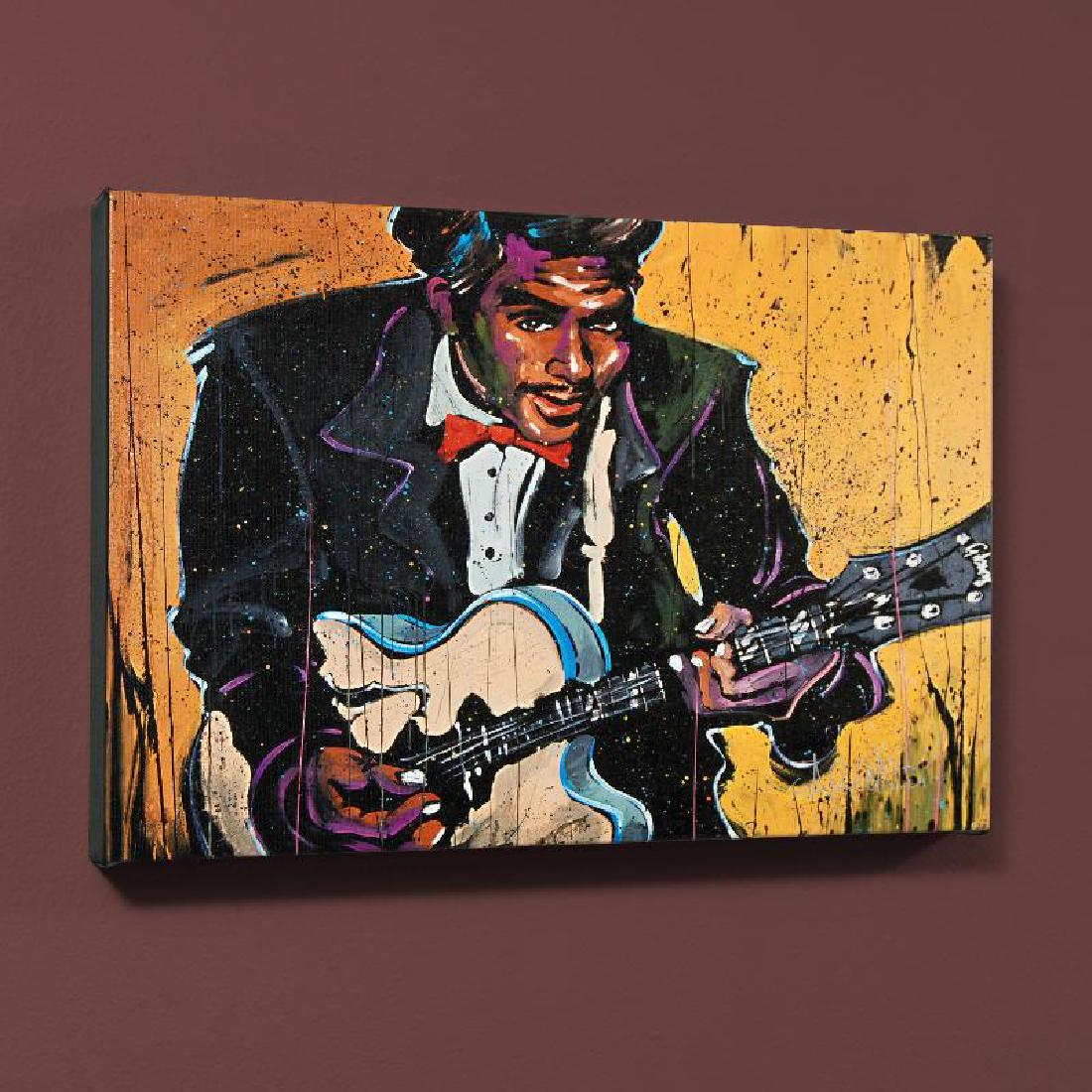Chuck Berry (Chuck) by Garibaldi, David: Combining his passions for music and art, David Garibaldi creates stunning visual poetry. "Chuck Berry (Chuck)" is a limited edition giclee on stretched canvas, numbered from the miniature series and