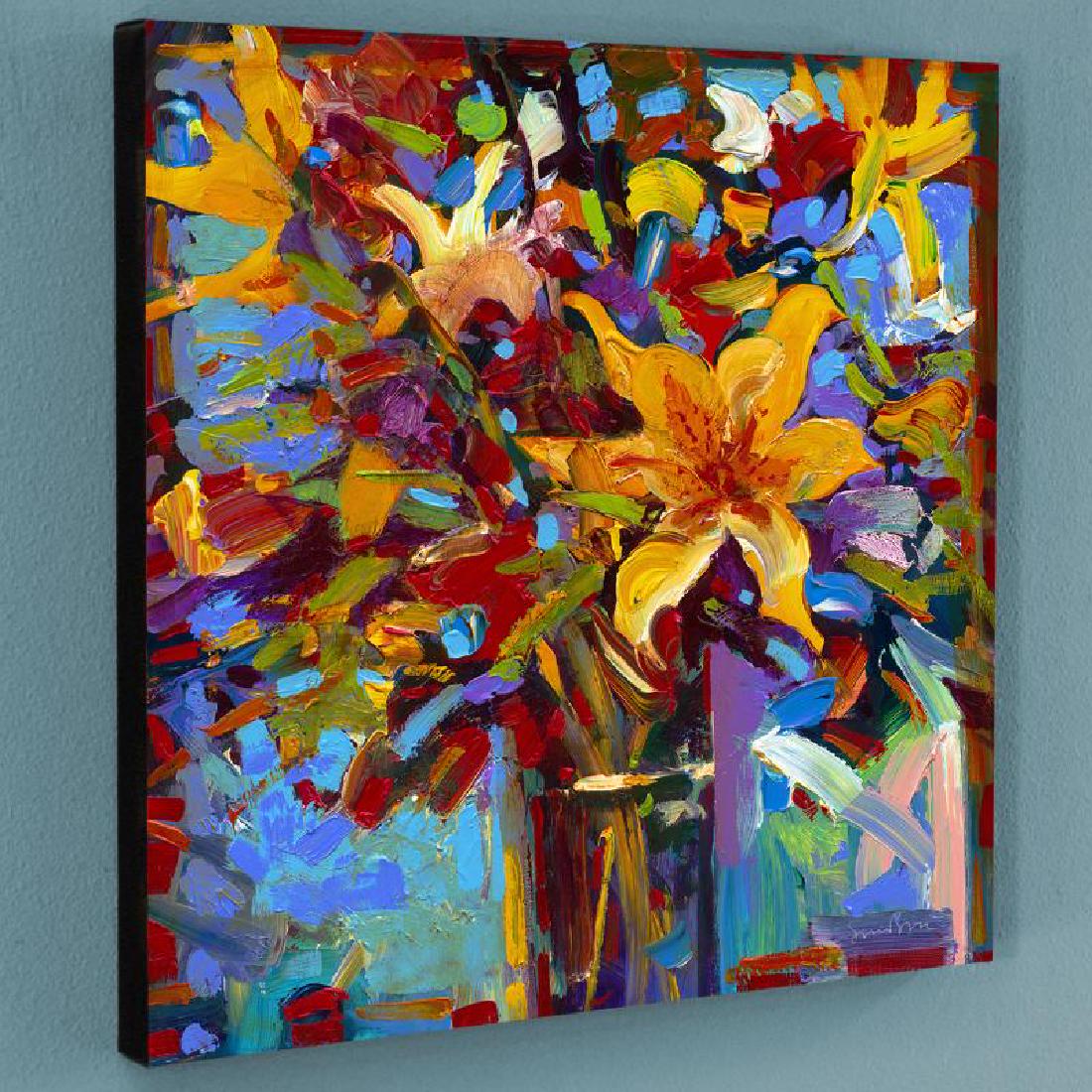 Celebrate I by Bull, Simon: "Celebrate I" is a limited edition giclee on canvas, numbered and bearing Bull's authorized signature. This piece comes gallery wrapped. Includes Certificate of Authenticity! Measures approx. 20" x 20