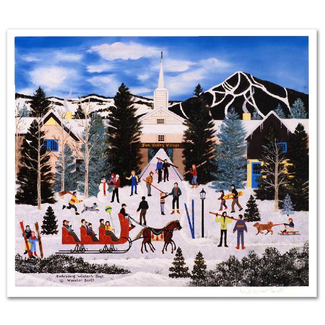 Embracing Winter's Joys by Wooster Scott, Jane: Cozy, down-home images of a bygone era when life was simpler - this is the feeling captured in the creations of one of the world's most recognized artists. "Embracing Winter's Joys" is a limited editi