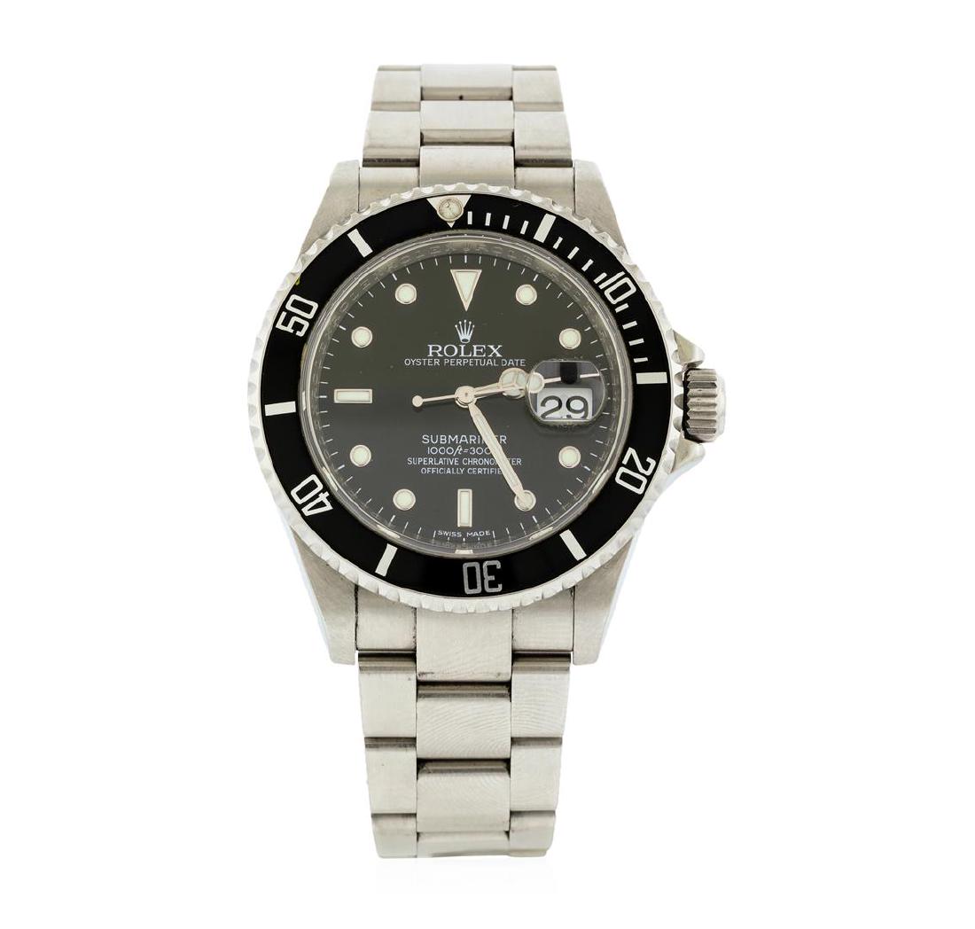 Rolex Stainless Steel Submariner Date Men's Watch: One gents, hand crafted & machine milled Rolex Stainless Steel Submariner Date model wristwatch electronically tested, Case: 40mm oyster, Water Resistant: 300 meters / 1000 feet, Crown: twin lock with