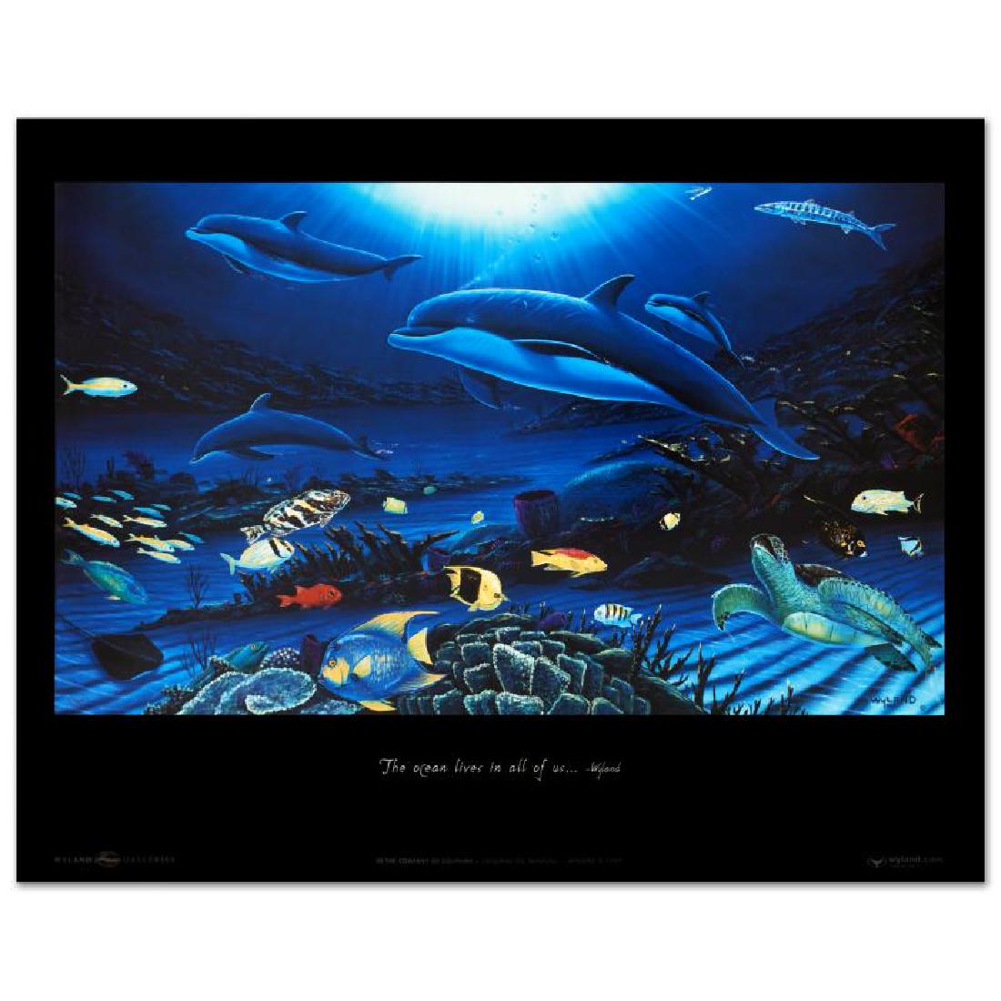 In the Company of Dolphins by Wyland: "In the Company of Dolphins" is a poster by Wyland. Measures approx. 24" x 19" (image).