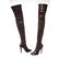 Chanel Black Leather Thigh-High Pearl Heel Boots Heels